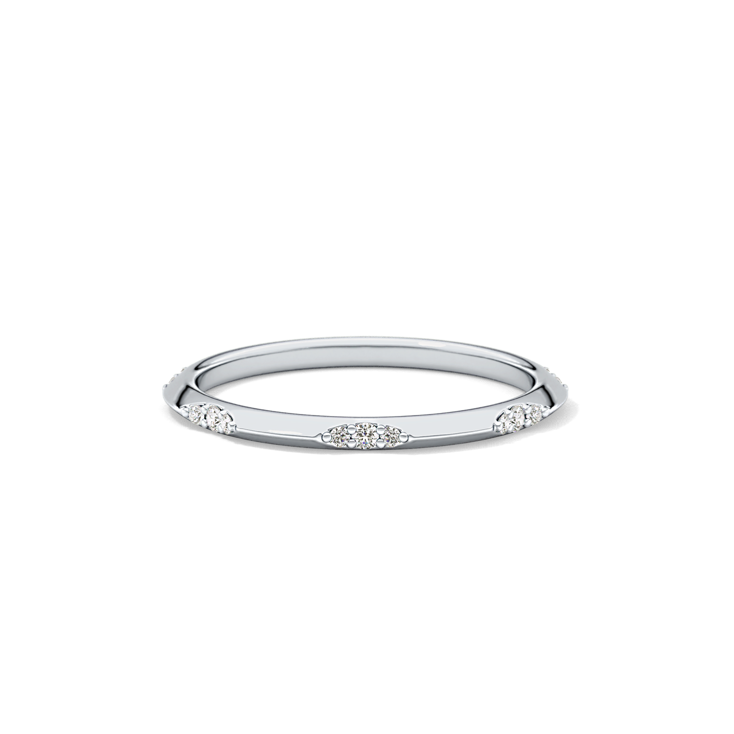 0.09 TCW Round Lab Grown Diamond Flush Setting Wedding Band