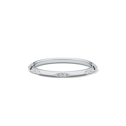 0.09 TCW Round Lab Grown Diamond Flush Setting Wedding Band