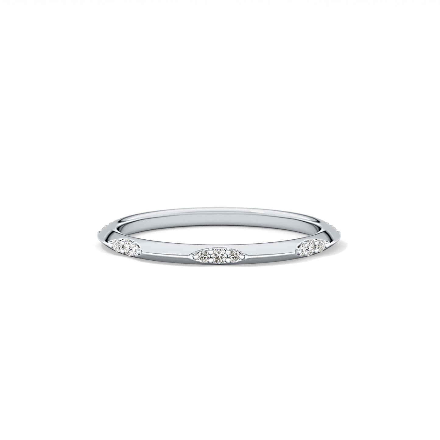 0.09 TCW Round Lab Grown Diamond Flush Setting Wedding Band