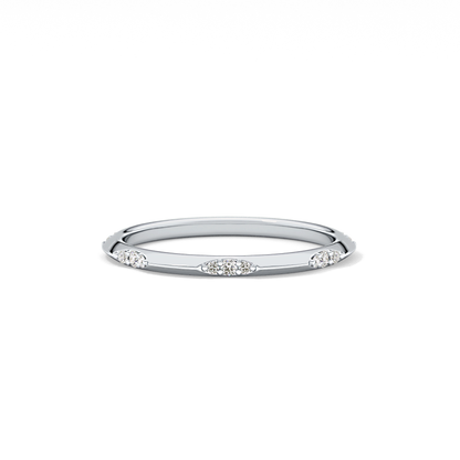 0.09 TCW Round Lab Grown Diamond Flush Setting Wedding Band