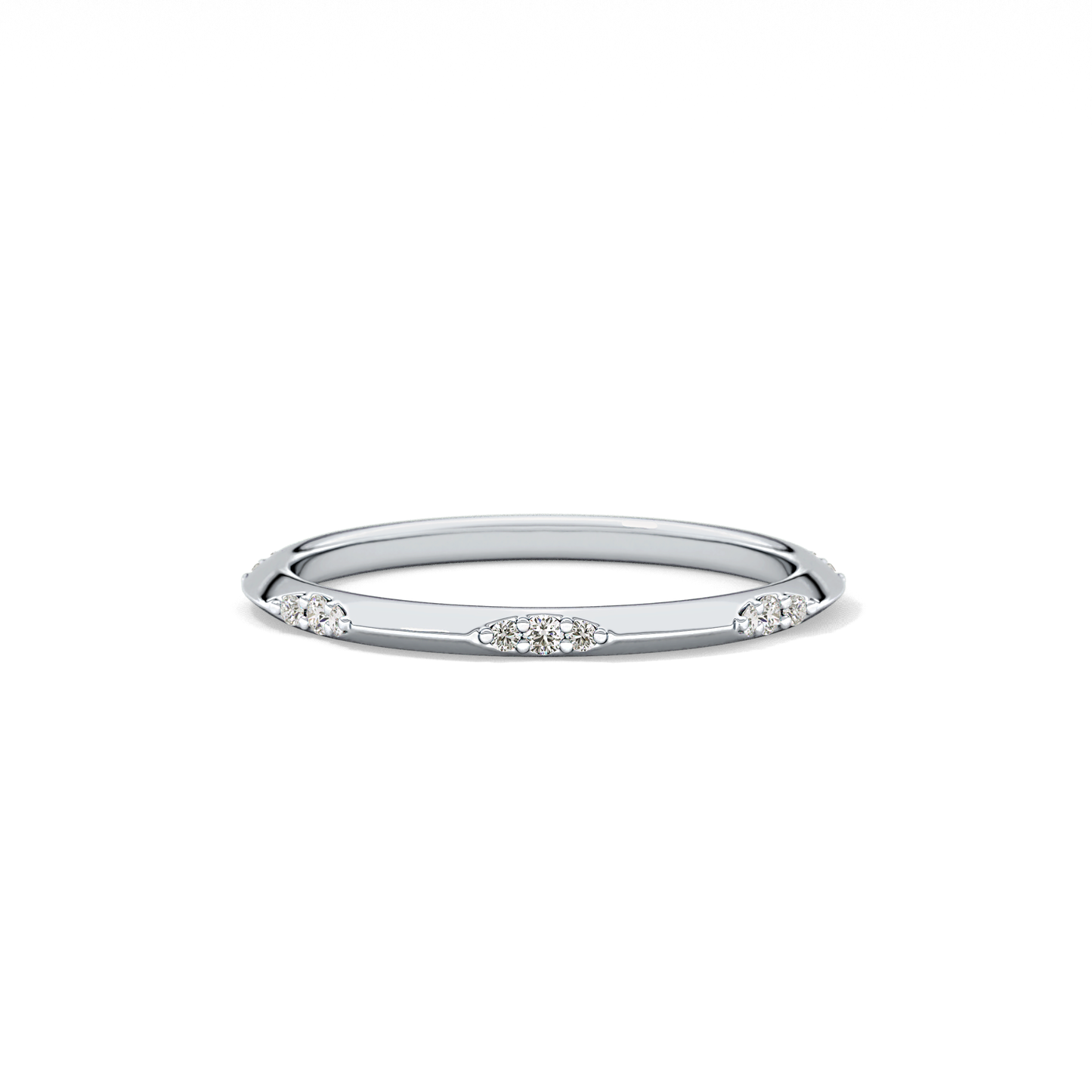 0.09 TCW Round Lab Grown Diamond Flush Setting Wedding Band