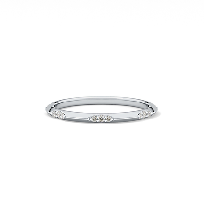 0.09 TCW Round Lab Grown Diamond Flush Setting Wedding Band