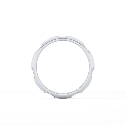0.09 TCW Round Lab Grown Diamond Flush Setting Wedding Band