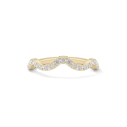 0.58 TCW Round Lab Grown Diamond Curved Wedding Band