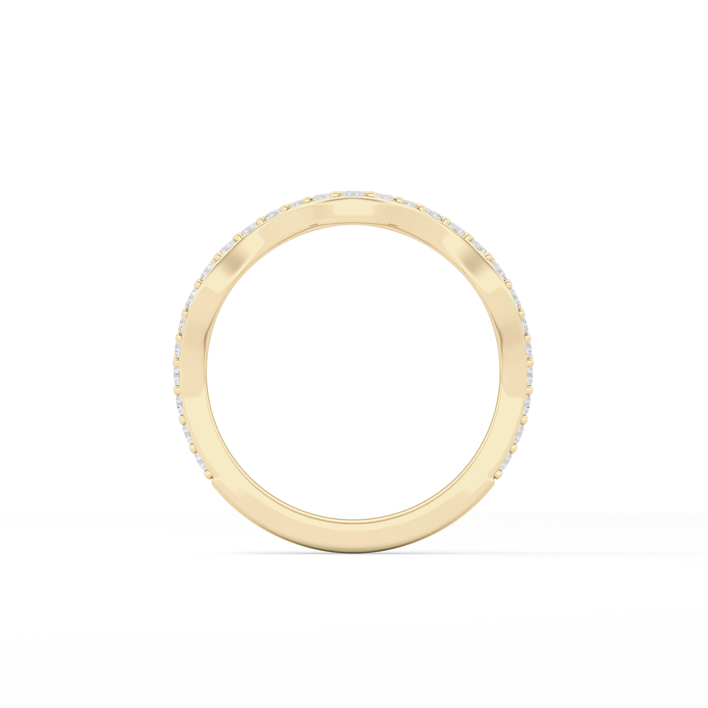 0.58 TCW Round Lab Grown Diamond Curved Wedding Band