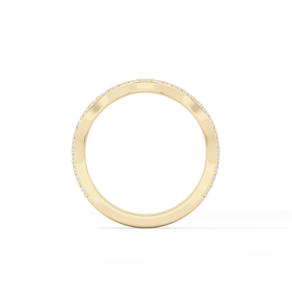 0.58 TCW Round Lab Grown Diamond Curved Wedding Band