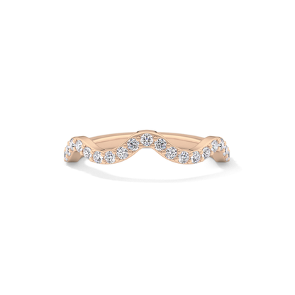 0.58 TCW Round Lab Grown Diamond Curved Wedding Band