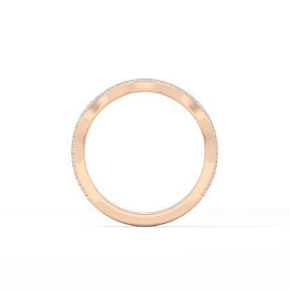 0.58 TCW Round Lab Grown Diamond Curved Wedding Band