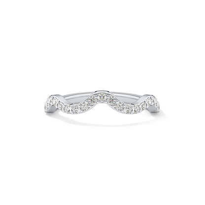 0.58 TCW Round Lab Grown Diamond Curved Wedding Band