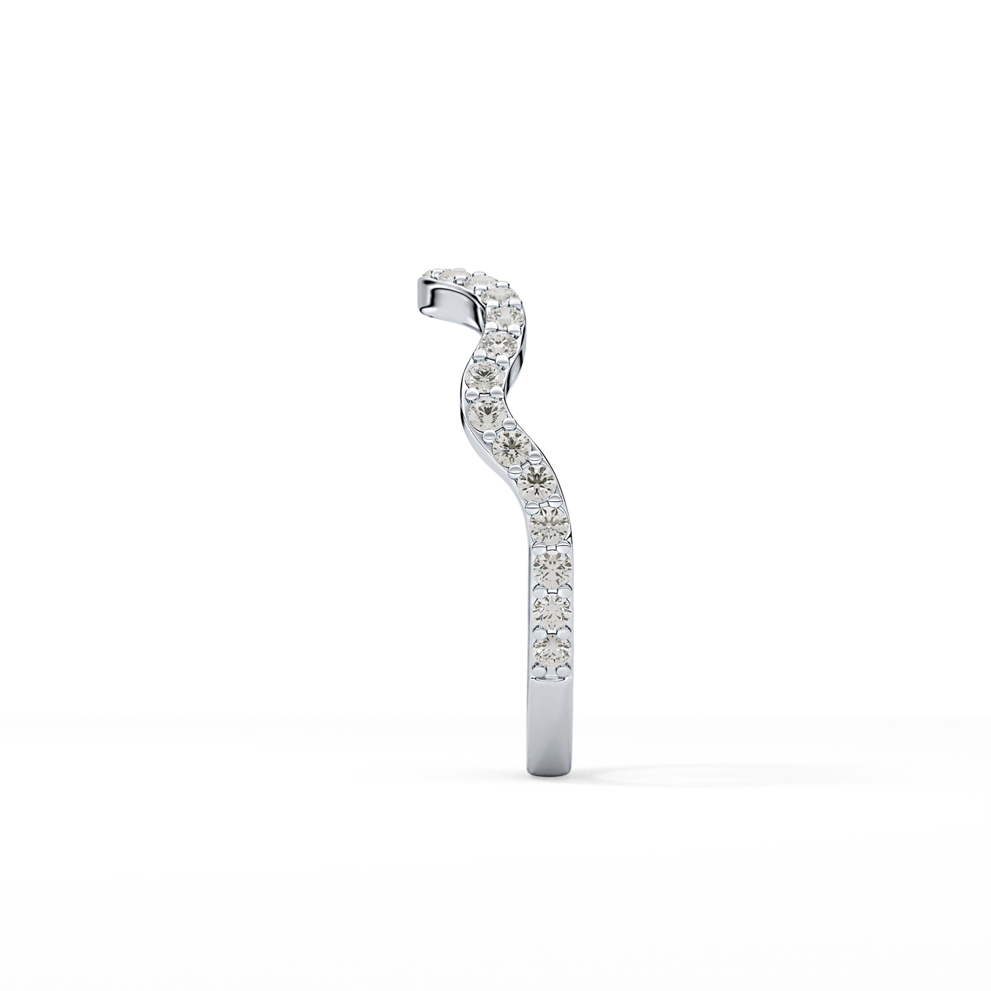 0.58 TCW Round Lab Grown Diamond Curved Wedding Band