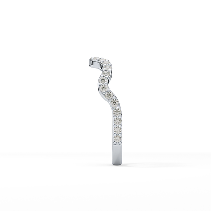 0.58 TCW Round Lab Grown Diamond Curved Wedding Band