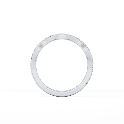 0.58 TCW Round Lab Grown Diamond Curved Wedding Band