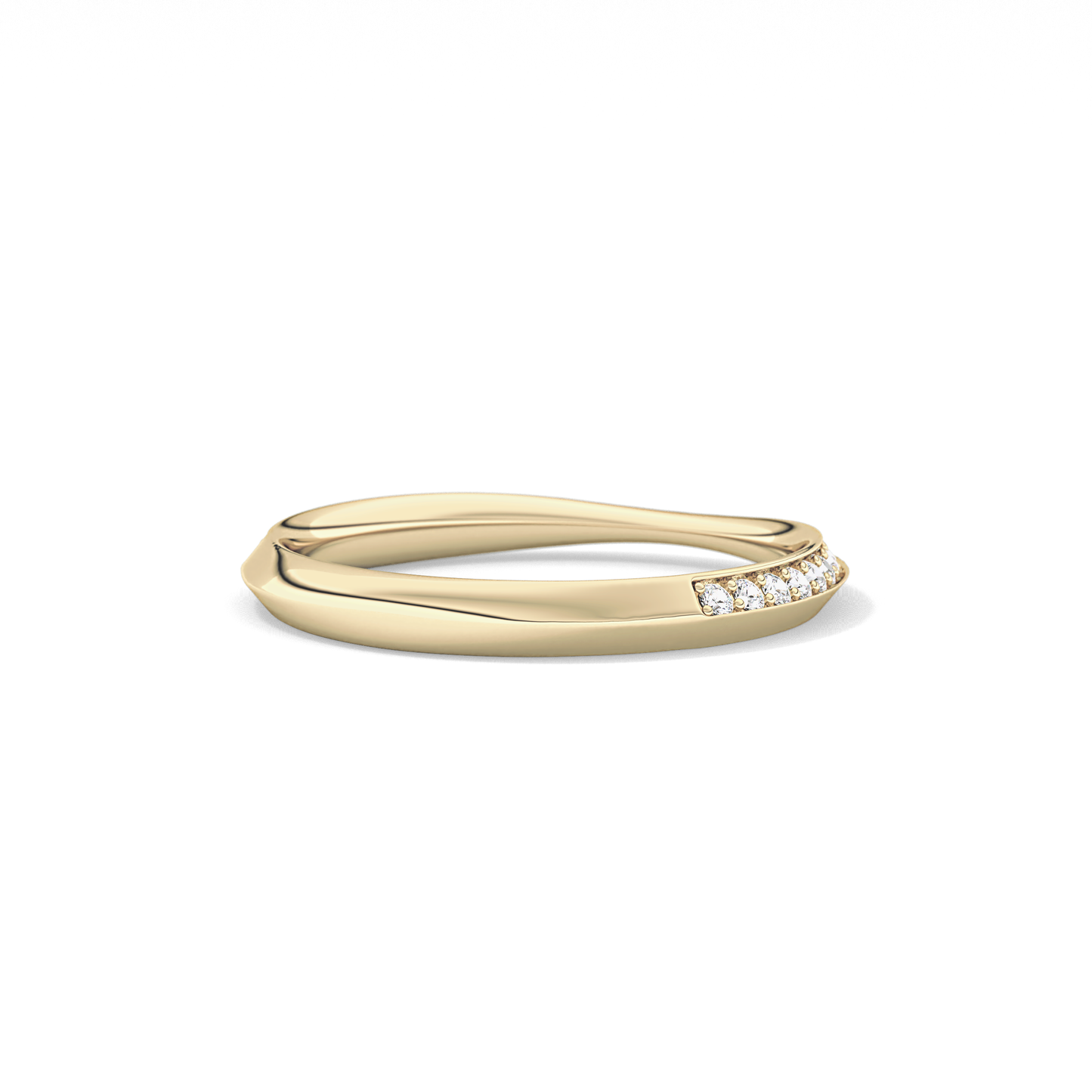 0.16 TCW Round Lab Grown Diamond Half Eternity Wedding Band