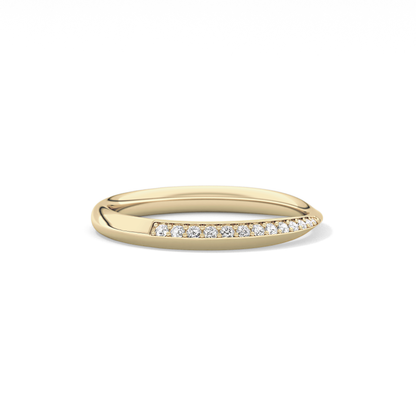 0.16 TCW Round Lab Grown Diamond Half Eternity Wedding Band