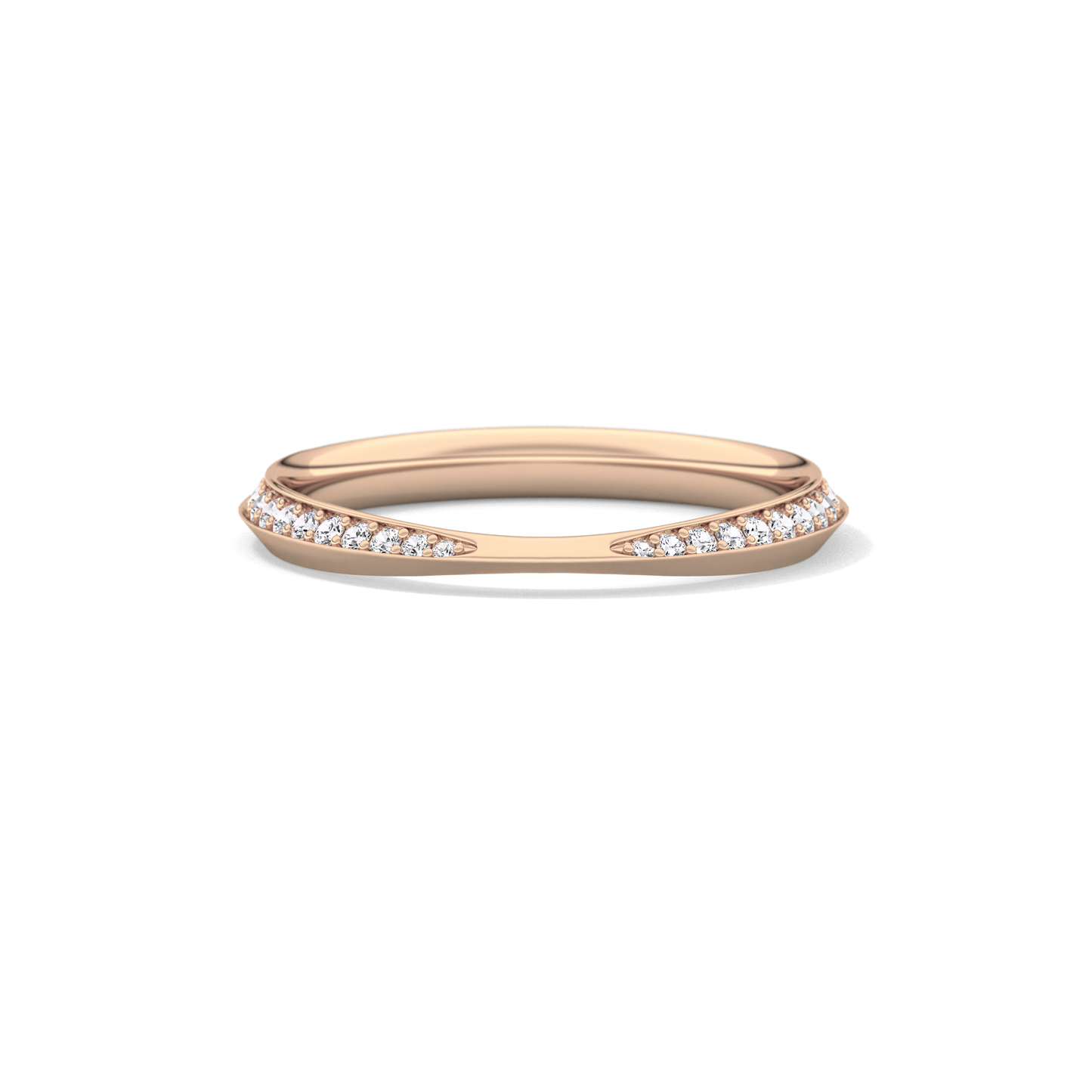 0.16 TCW Round Lab Grown Diamond Half Eternity Wedding Band