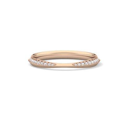0.16 TCW Round Lab Grown Diamond Half Eternity Wedding Band