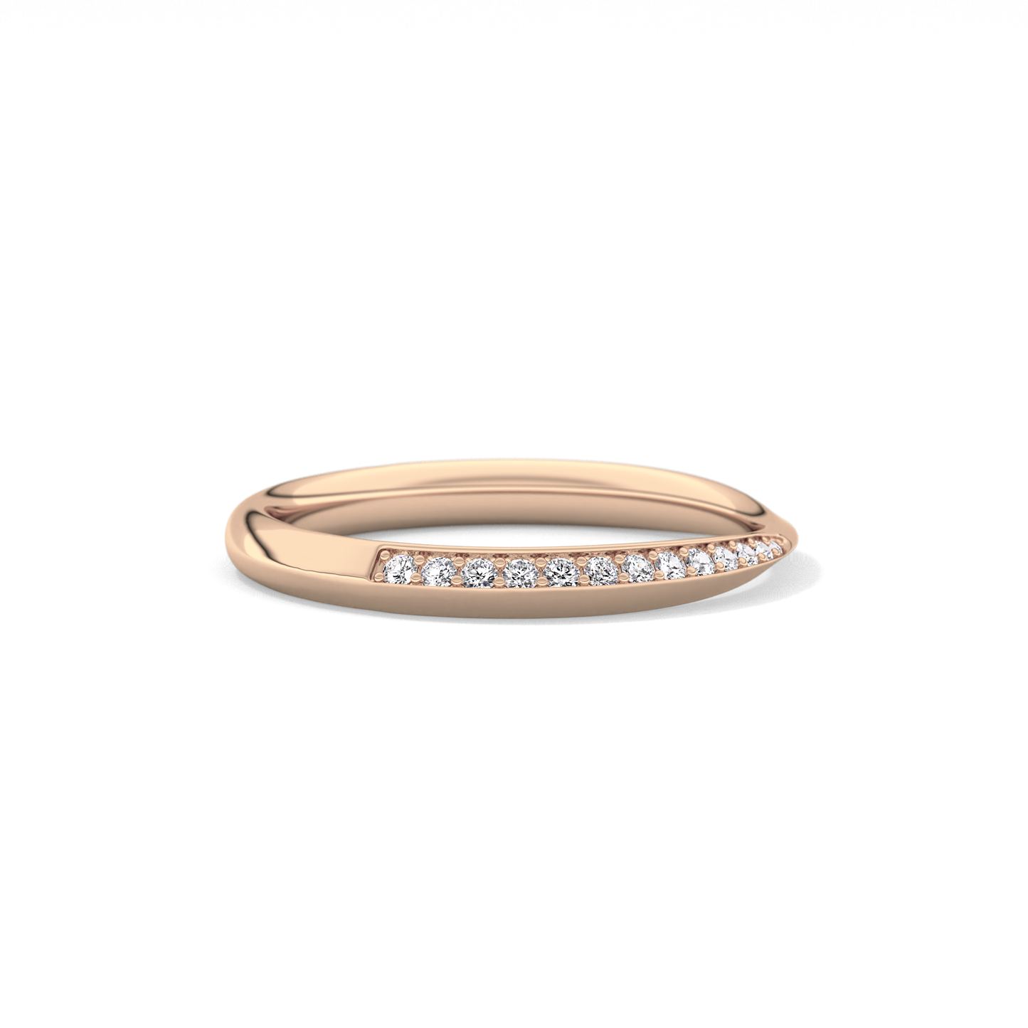 0.16 TCW Round Lab Grown Diamond Half Eternity Wedding Band