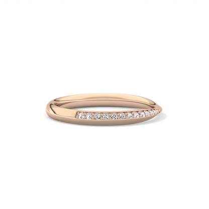 0.16 TCW Round Lab Grown Diamond Half Eternity Wedding Band