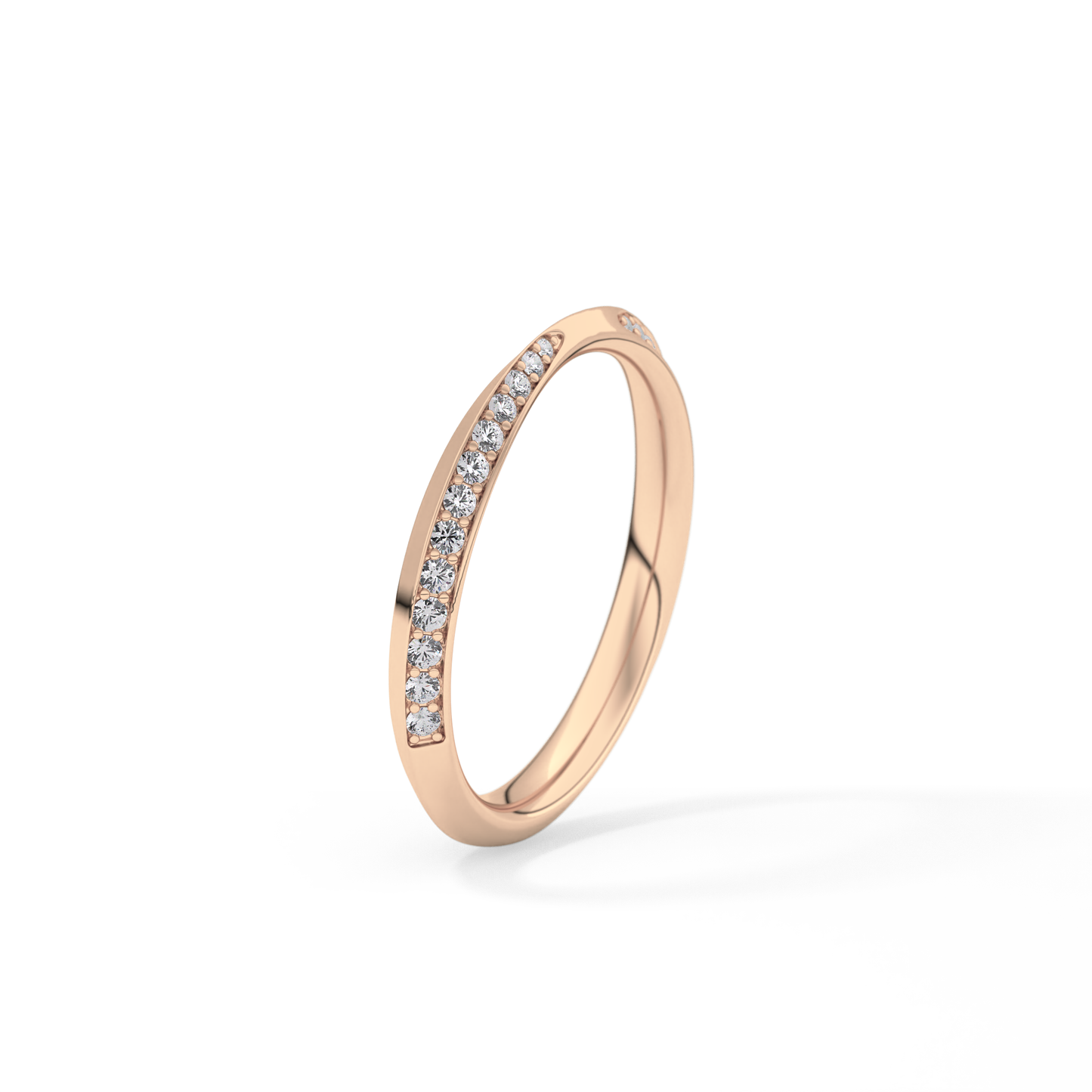 0.16 TCW Round Lab Grown Diamond Half Eternity Wedding Band