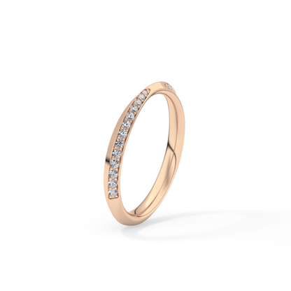 0.16 TCW Round Lab Grown Diamond Half Eternity Wedding Band