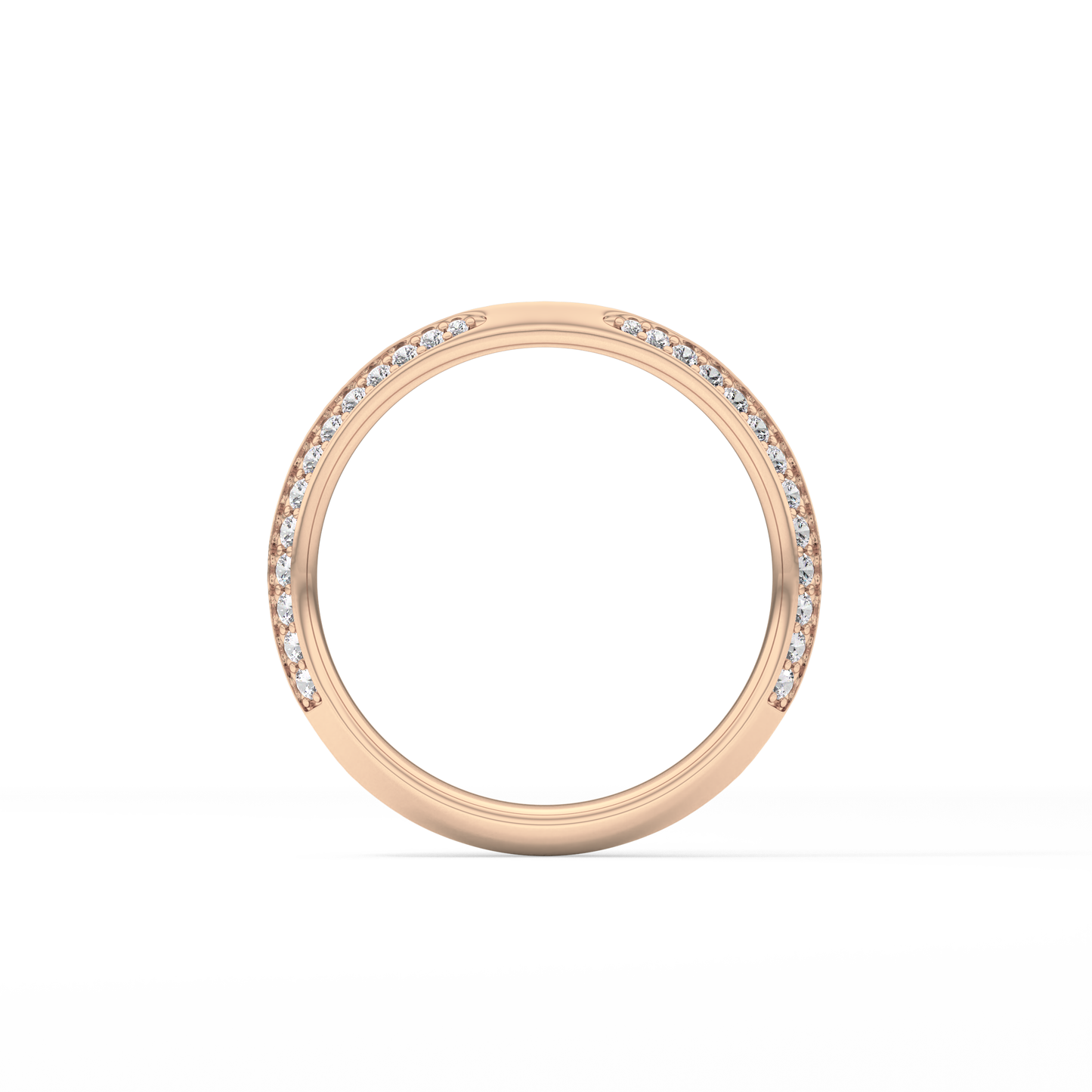 0.16 TCW Round Lab Grown Diamond Half Eternity Wedding Band