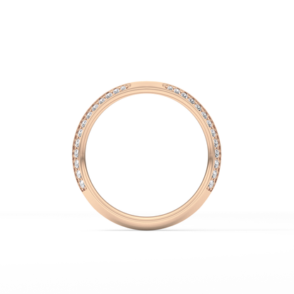 0.16 TCW Round Lab Grown Diamond Half Eternity Wedding Band