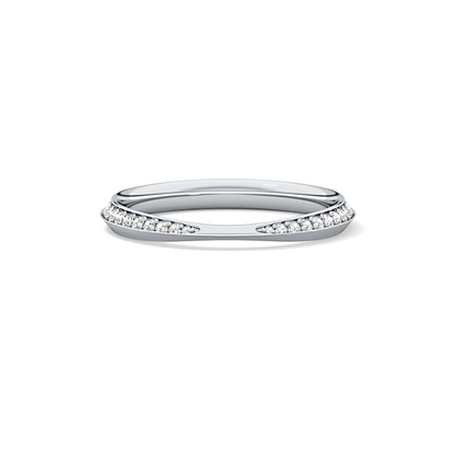 0.16 TCW Round Lab Grown Diamond Half Eternity Wedding Band