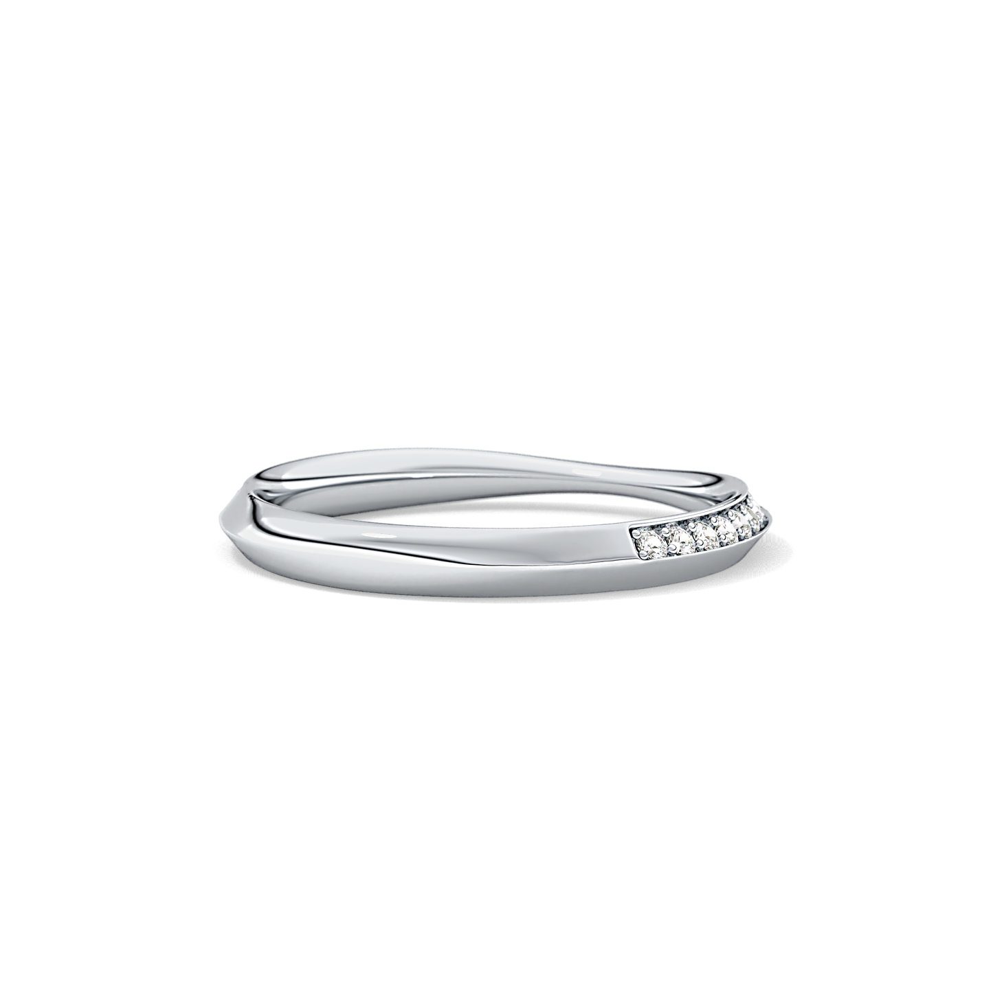 0.16 TCW Round Lab Grown Diamond Half Eternity Wedding Band