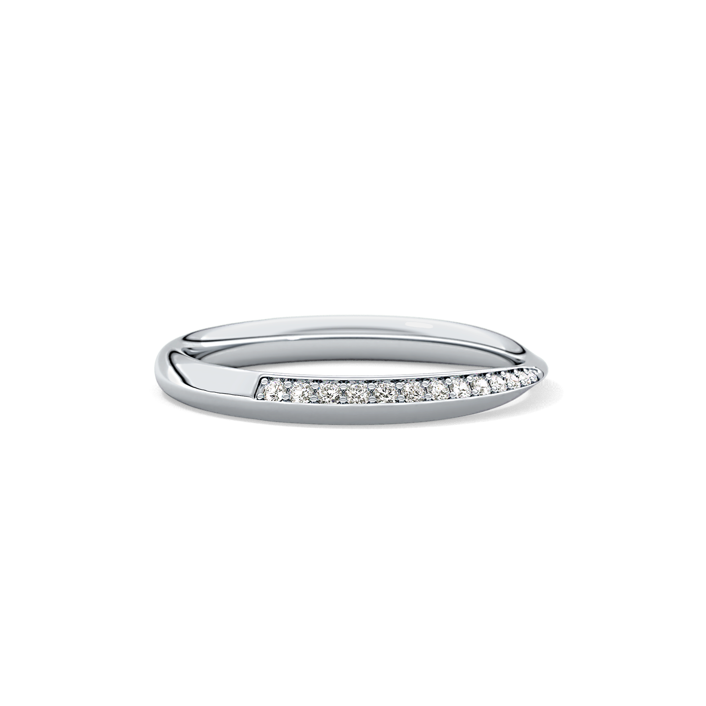 0.16 TCW Round Lab Grown Diamond Half Eternity Wedding Band