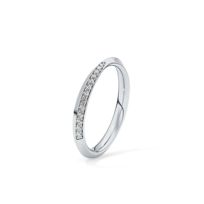 0.16 TCW Round Lab Grown Diamond Half Eternity Wedding Band