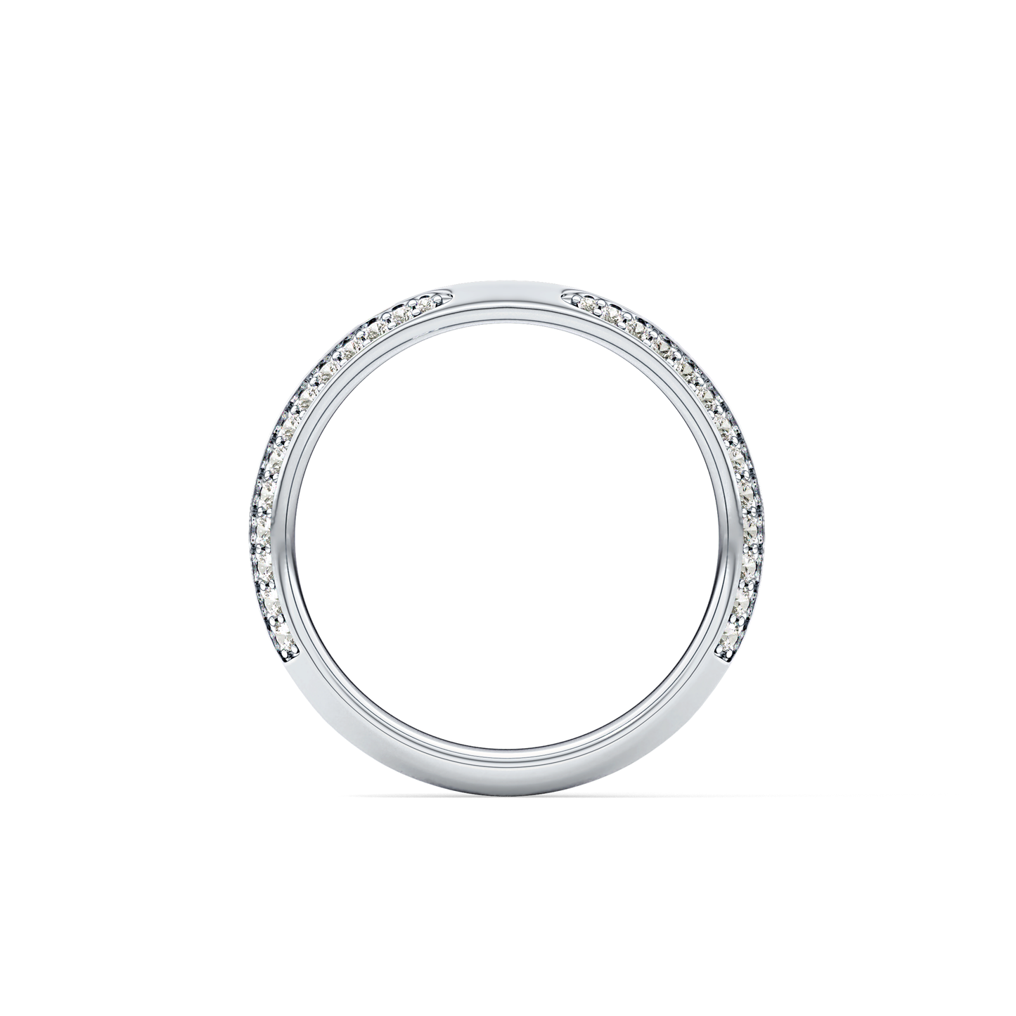 0.16 TCW Round Lab Grown Diamond Half Eternity Wedding Band