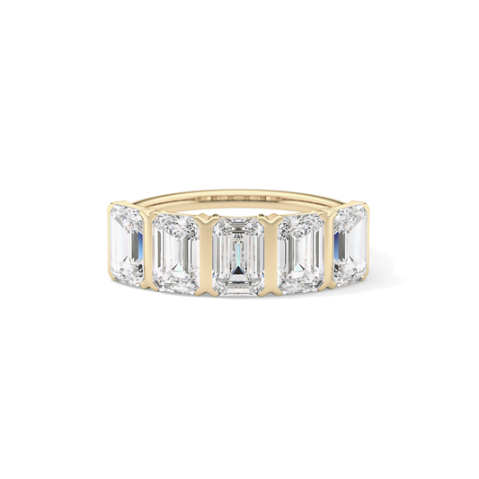 2.5 TCW Round Lab Grown Diamond Half Eternity Wedding Band