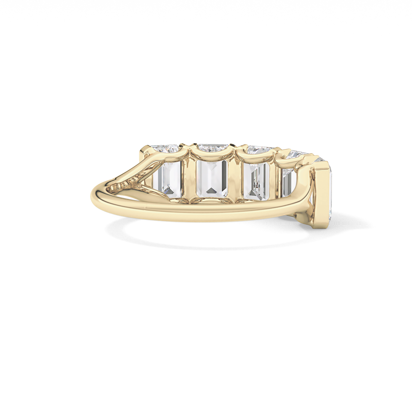 2.5 TCW Round Lab Grown Diamond Half Eternity Wedding Band