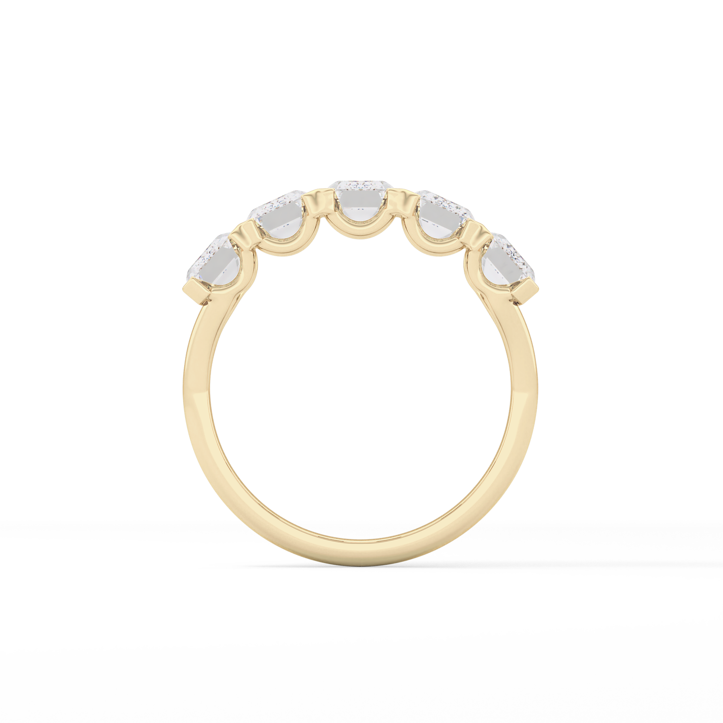 2.5 TCW Round Lab Grown Diamond Half Eternity Wedding Band