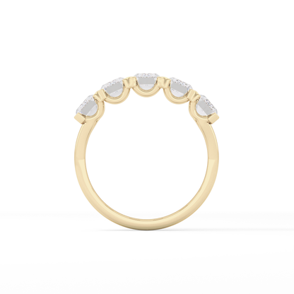 2.5 TCW Round Lab Grown Diamond Half Eternity Wedding Band