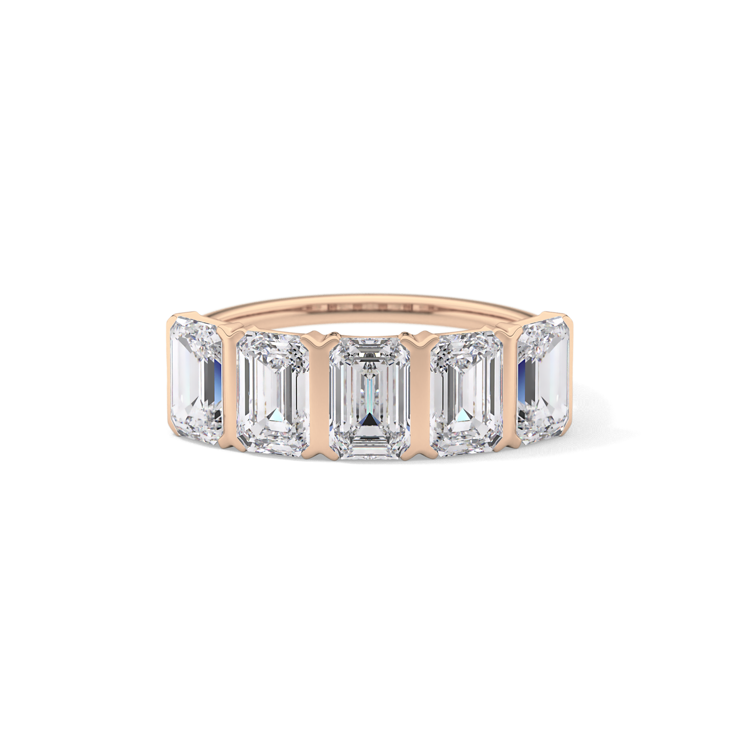 2.5 TCW Round Lab Grown Diamond Half Eternity Wedding Band