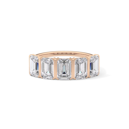2.5 TCW Round Lab Grown Diamond Half Eternity Wedding Band