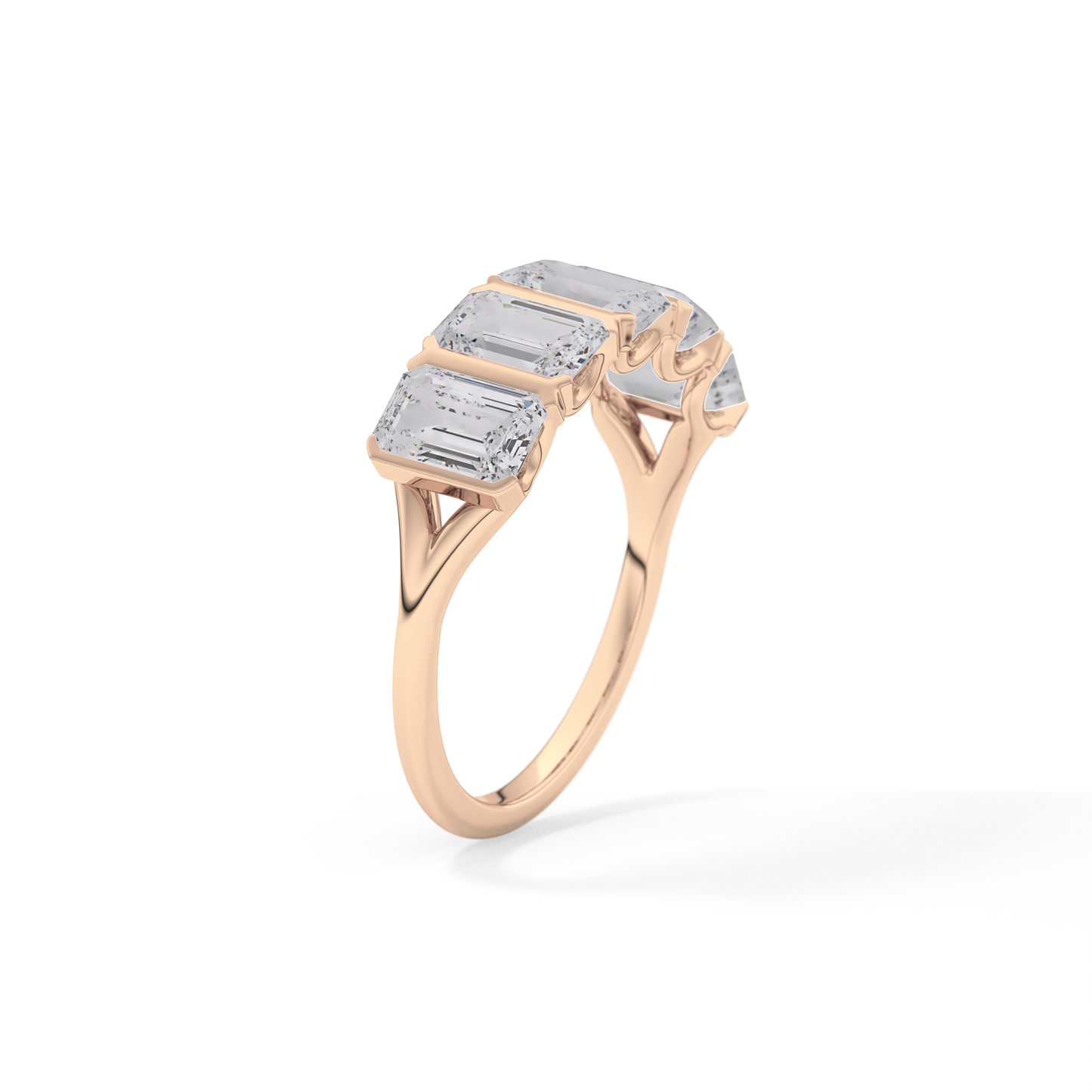 2.5 TCW Round Lab Grown Diamond Half Eternity Wedding Band