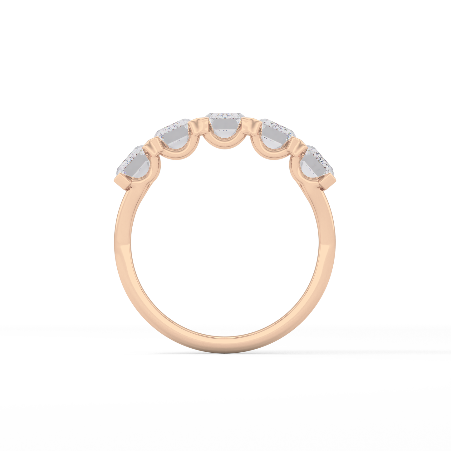 2.5 TCW Round Lab Grown Diamond Half Eternity Wedding Band