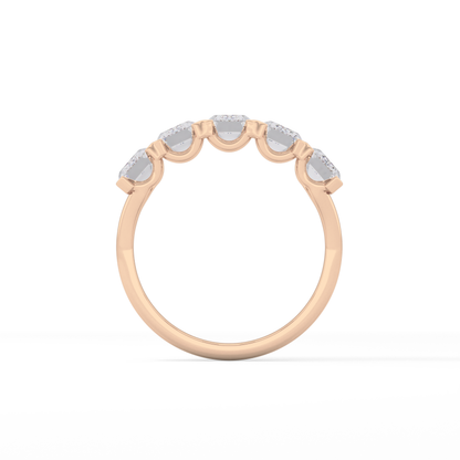 2.5 TCW Round Lab Grown Diamond Half Eternity Wedding Band