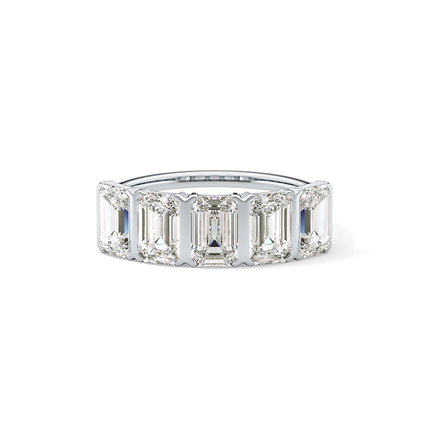 2.5 TCW Round Lab Grown Diamond Half Eternity Wedding Band
