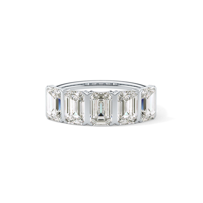 2.5 TCW Round Lab Grown Diamond Half Eternity Wedding Band