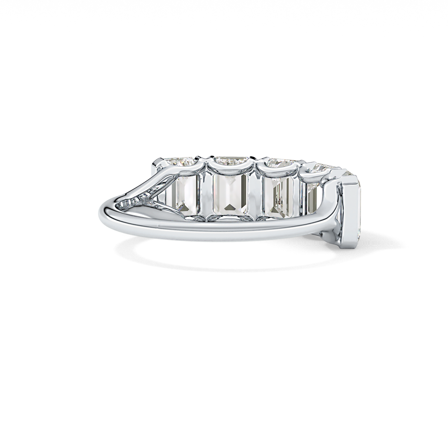 2.5 TCW Round Lab Grown Diamond Half Eternity Wedding Band