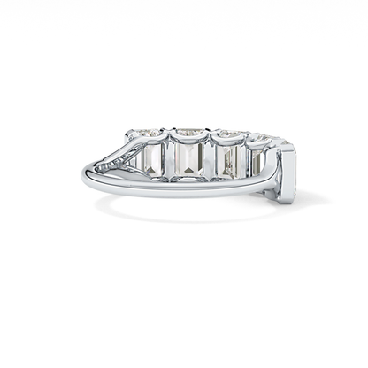 2.5 TCW Round Lab Grown Diamond Half Eternity Wedding Band