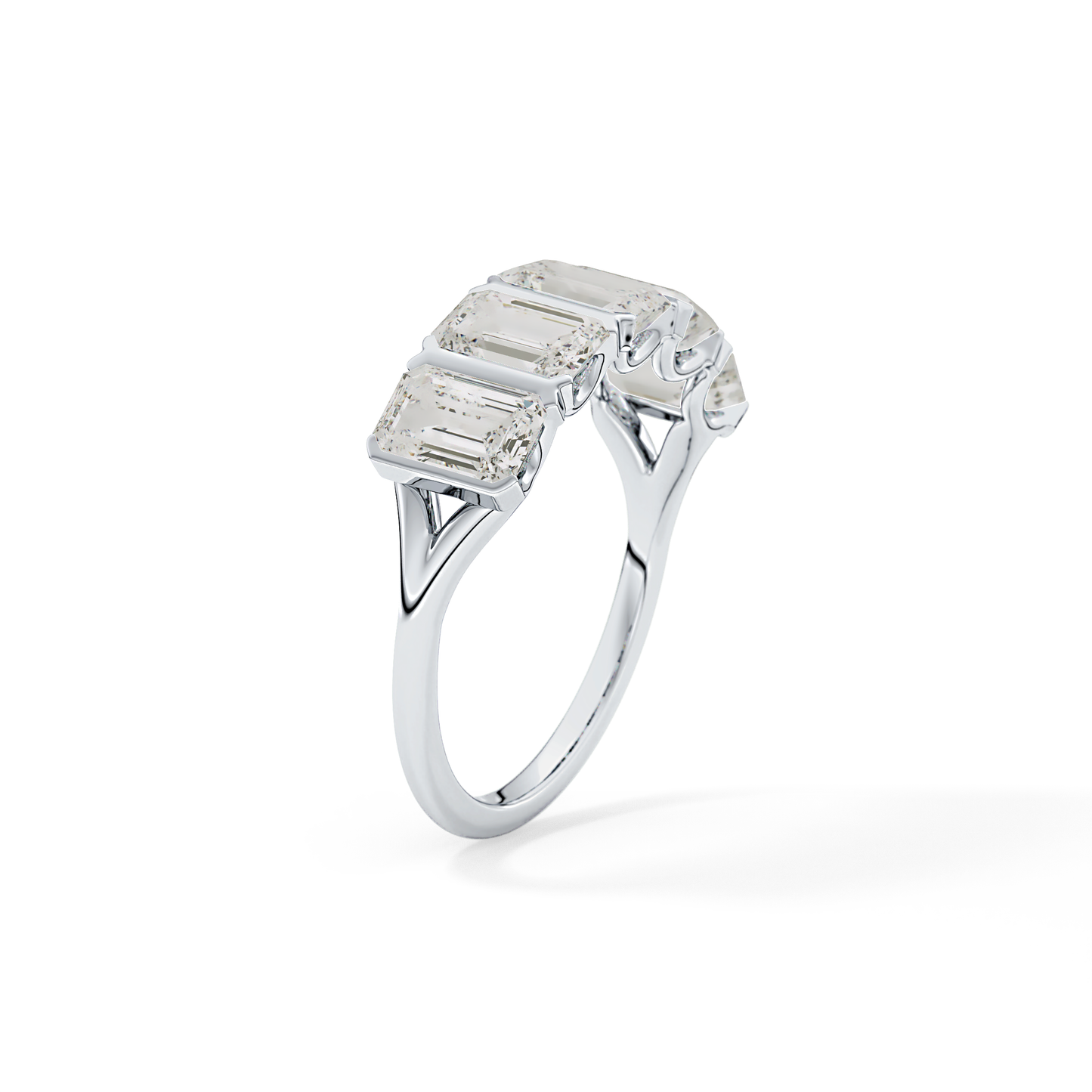 2.5 TCW Round Lab Grown Diamond Half Eternity Wedding Band