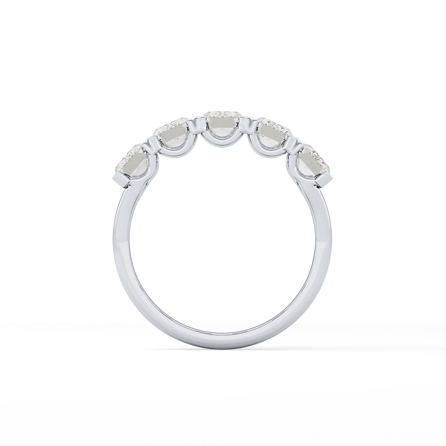 2.5 TCW Round Lab Grown Diamond Half Eternity Wedding Band