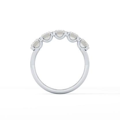 2.5 TCW Round Lab Grown Diamond Half Eternity Wedding Band