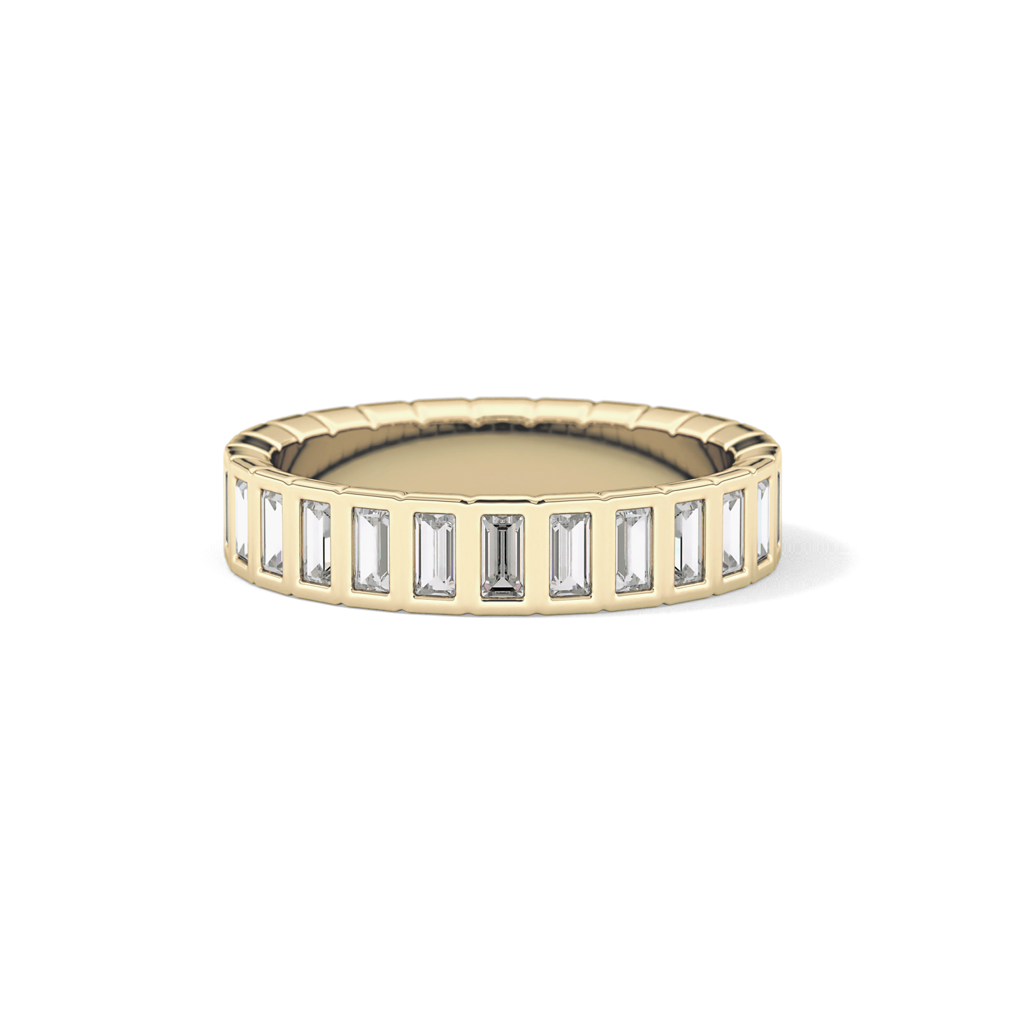 0.44 TCW Baguette Lab Grown Diamond Half Eternity Wedding Band