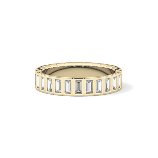 0.44 TCW Baguette Lab Grown Diamond Half Eternity Wedding Band