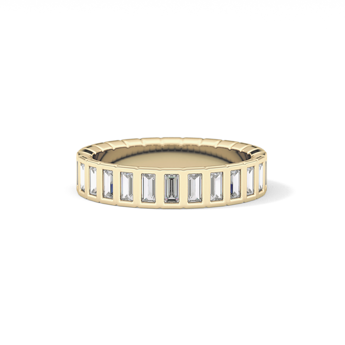 0.44 TCW Baguette Lab Grown Diamond Half Eternity Wedding Band